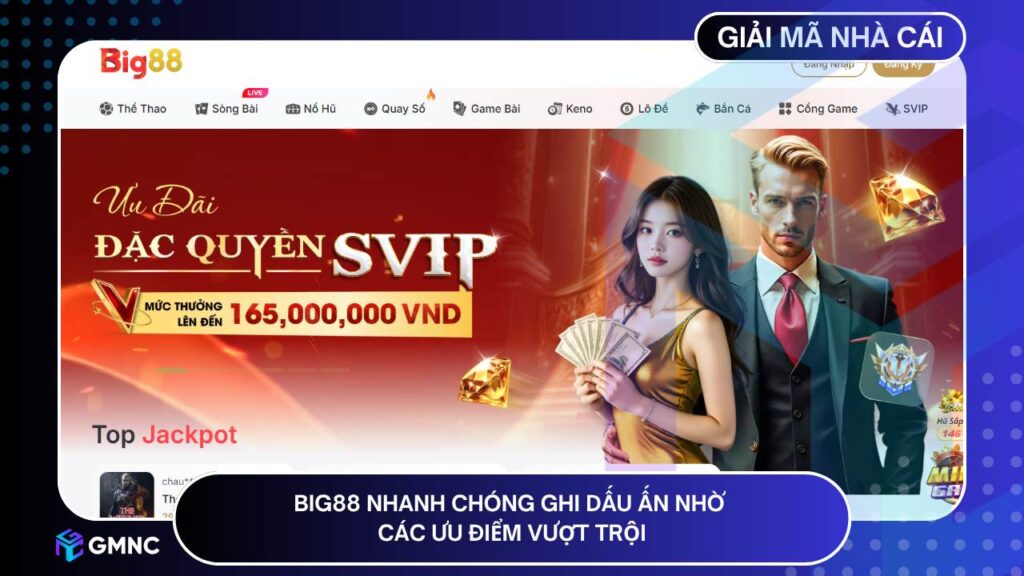 BIG88 nhanh chóng ghi dấu ấn nhờ các ưu điểm vượt trội