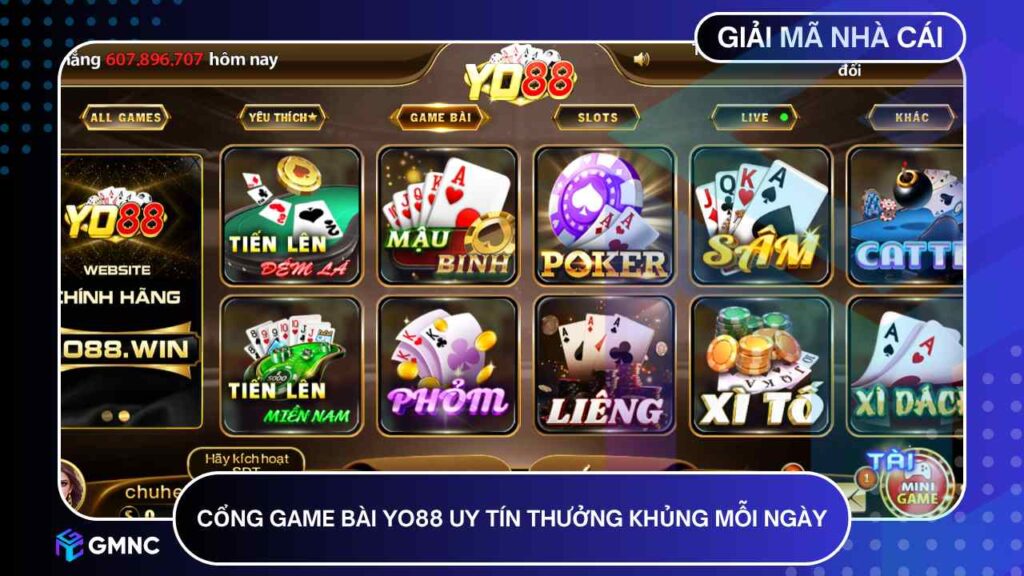 Cổng game bài Yo88 uy tín thưởng khủng mỗi ngày