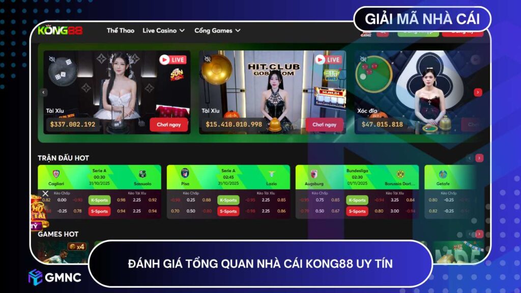 Đánh giá tổng quan nhà cái KONG88 uy tín