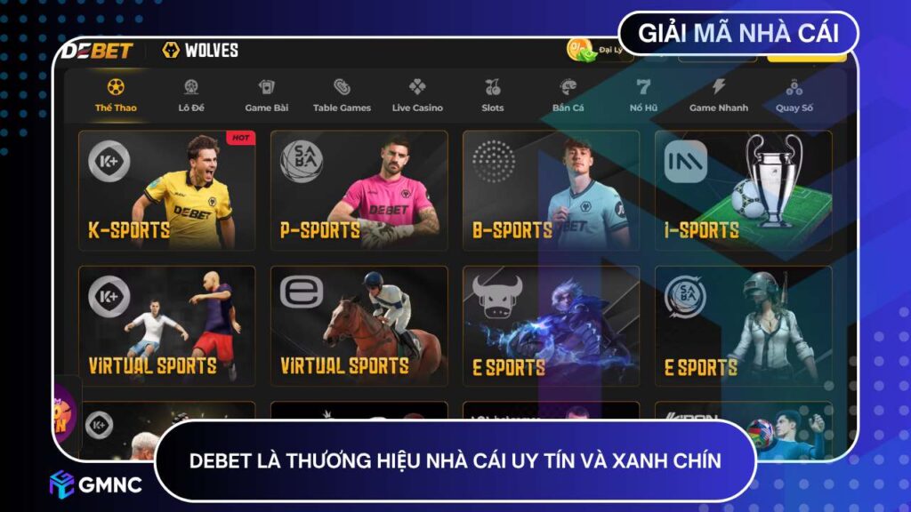 DEBET là thương hiệu nhà cái uy tín và xanh chín
