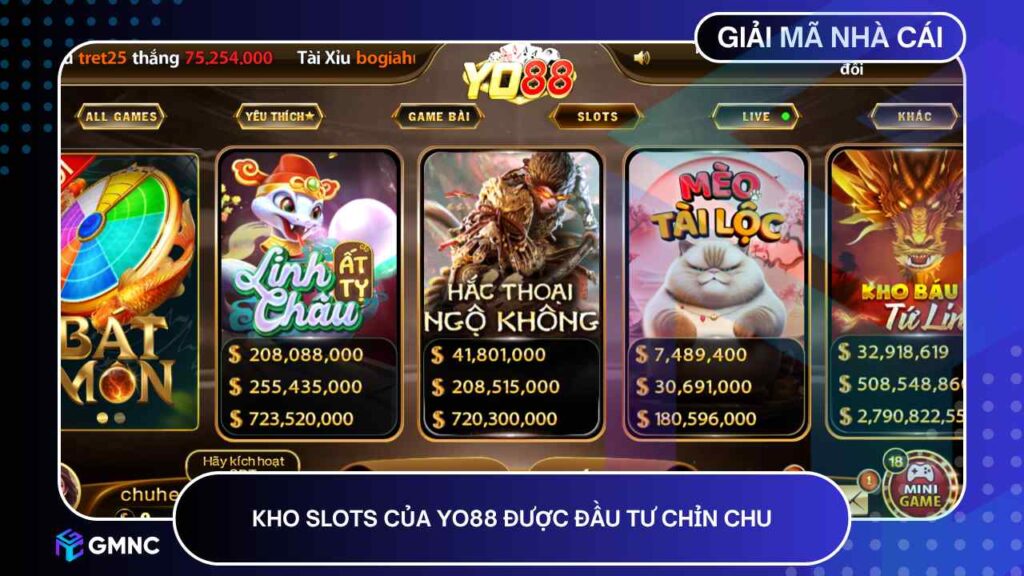 Kho Slots của Yo88 được đầu tư chỉn chu