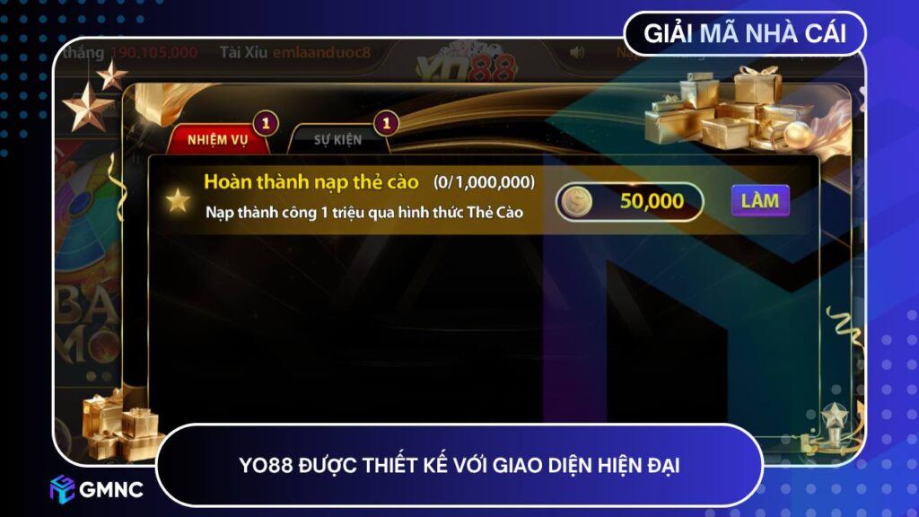 Yo88 được thiết kế với giao diện hiện đại