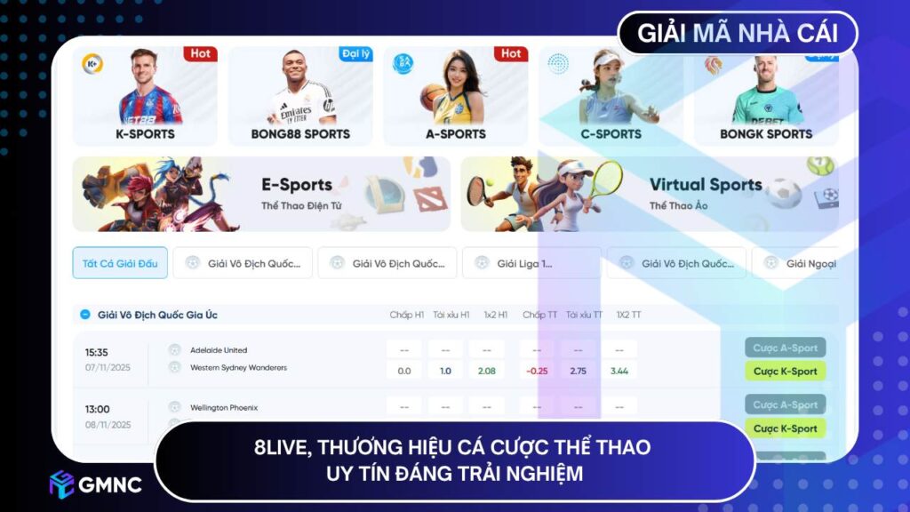 8LIVE, thương hiệu cá cược thể thao uy tín đáng trải nghiệm