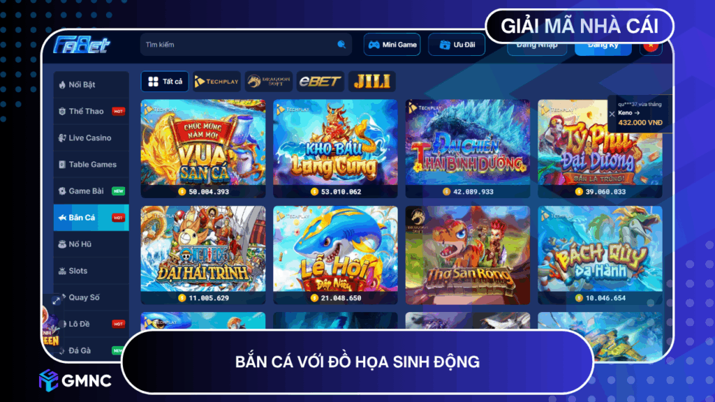 Bắn cá với đồ họa sinh động