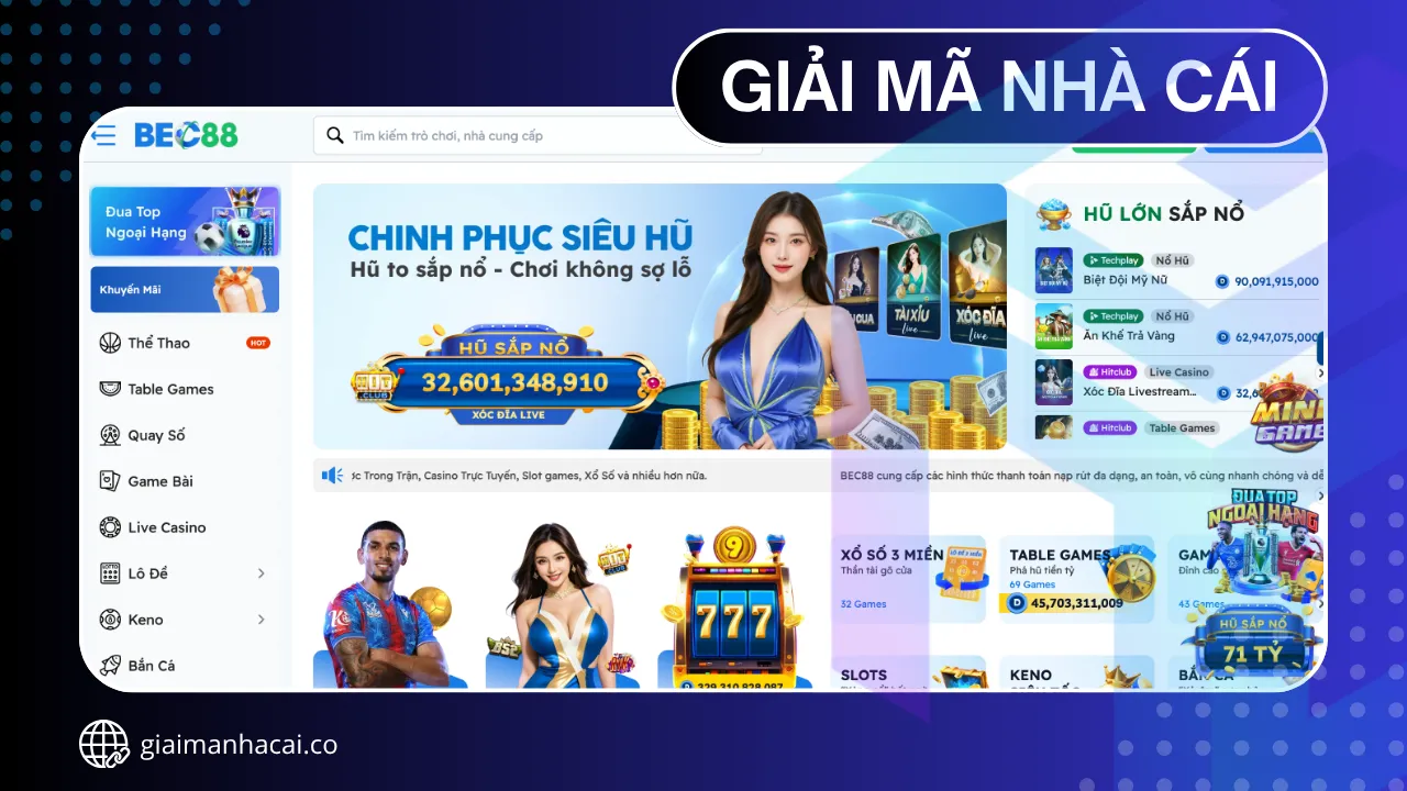 Bec88 – Lựa chọn số 1 cho nổ hũ online với jackpot khủng