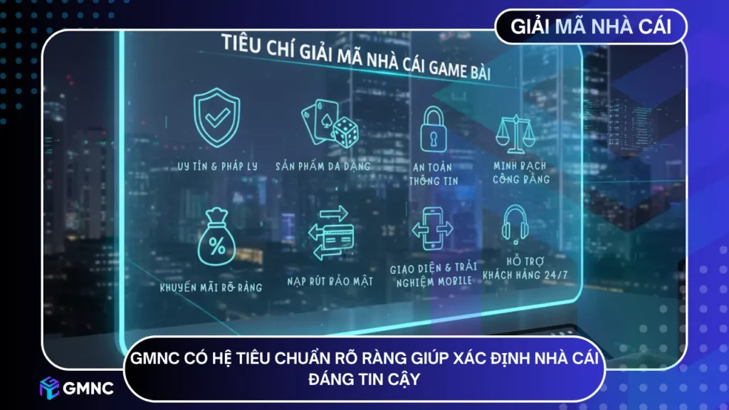GMNC có hệ tiêu chuẩn rõ ràng giúp xác định nhà cái đáng tin cậy