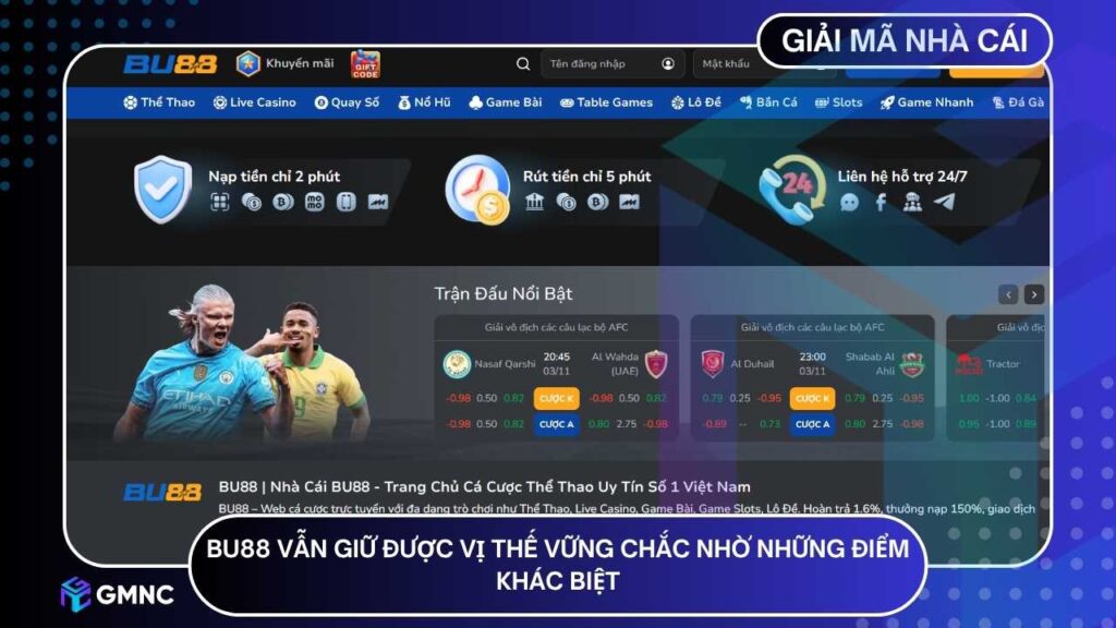 BU88 vẫn giữ được vị thế vững chắc nhờ những điểm khác biệt