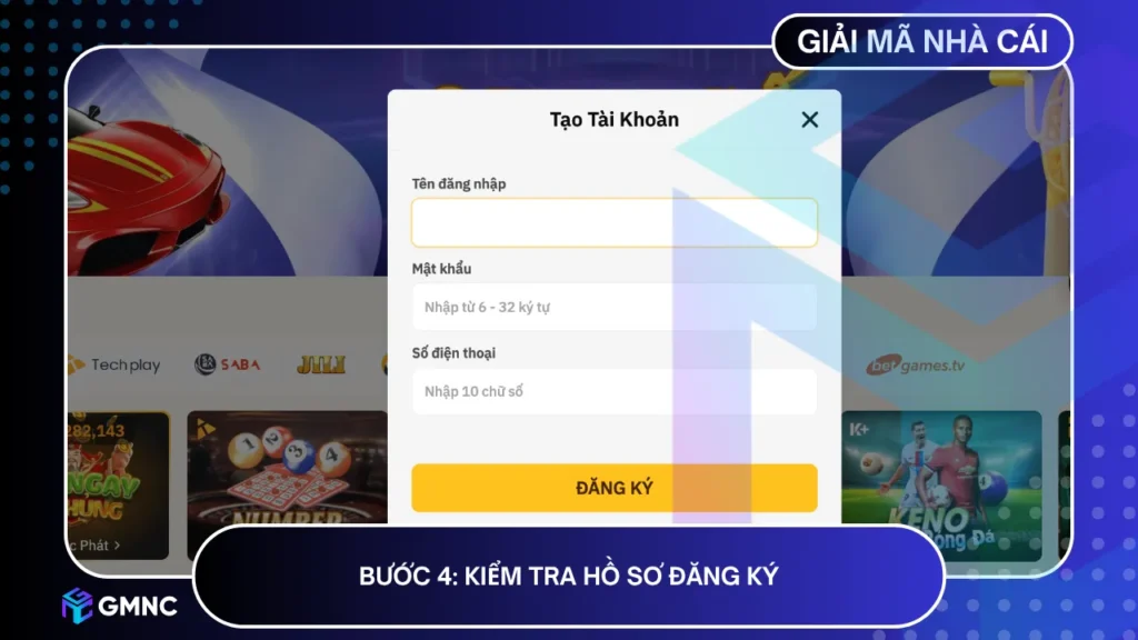 Cuối cùng hãy kiểm tra lại thông tin đăng ký và bấm đăng ký