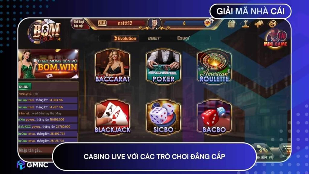 Casino Live với các trò chơi đẳng cấp