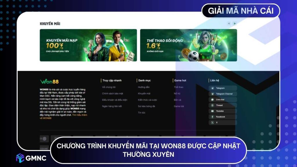 WON88 tổ chức hơn 50 chương trình ưu đãi/năm