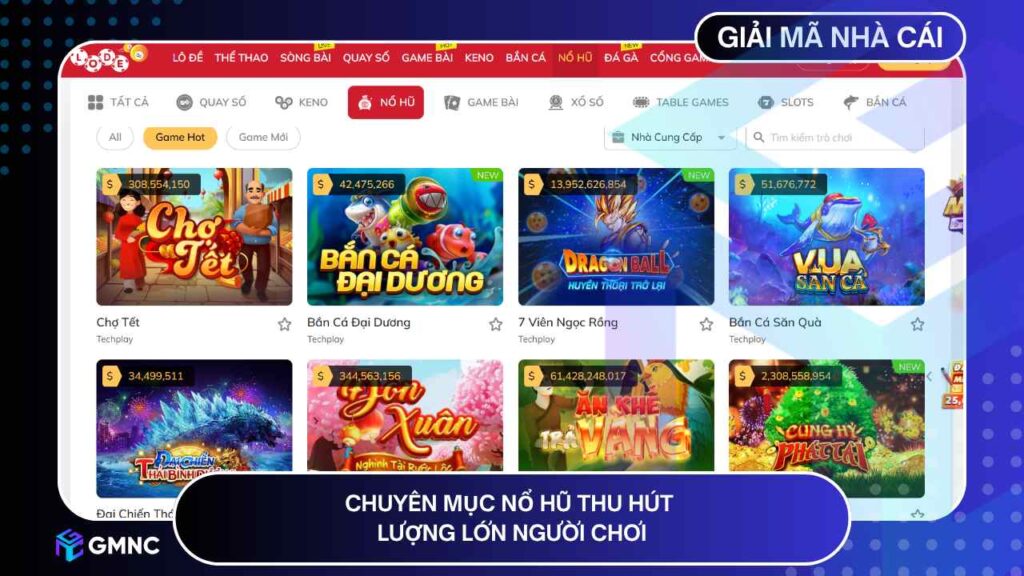 Chuyên mục Nổ Hũ thu hút lượng lớn người chơi