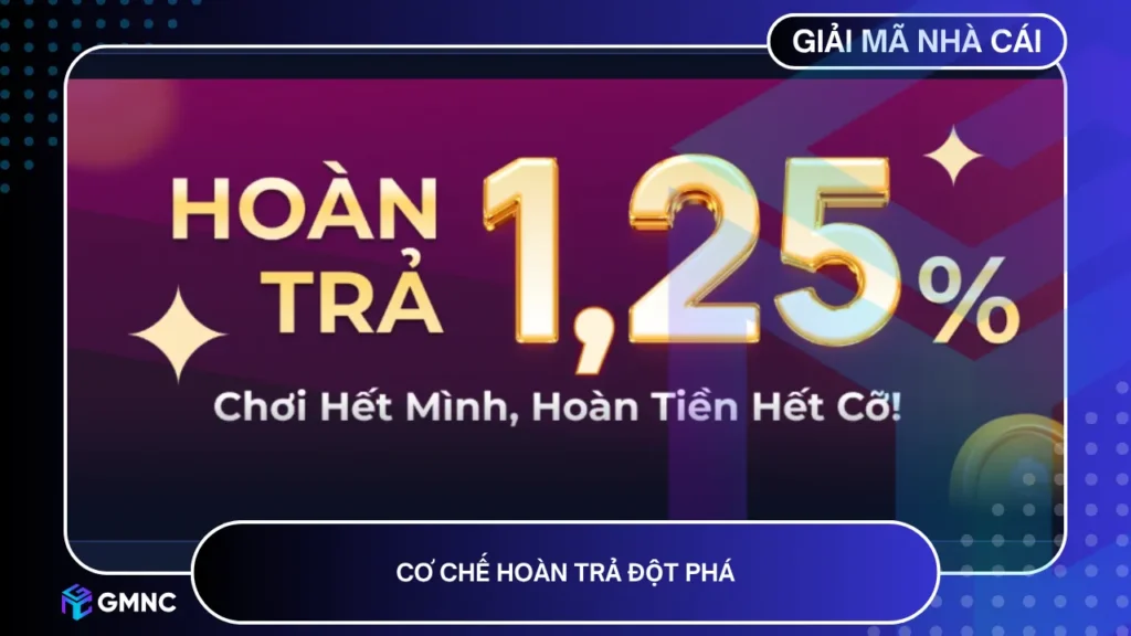 Người chơi sẽ nhận hoàn trả không giới hạn đến 1,25%