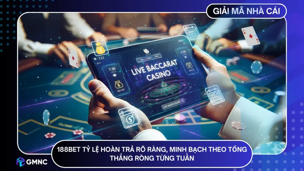 Tỷ lệ chương trình "Hoàn trả Baccarat Độc Quyền tại sảnh Bạch Kim" rõ ràng, minh bạch theo tổng thắng ròng từng tuần
