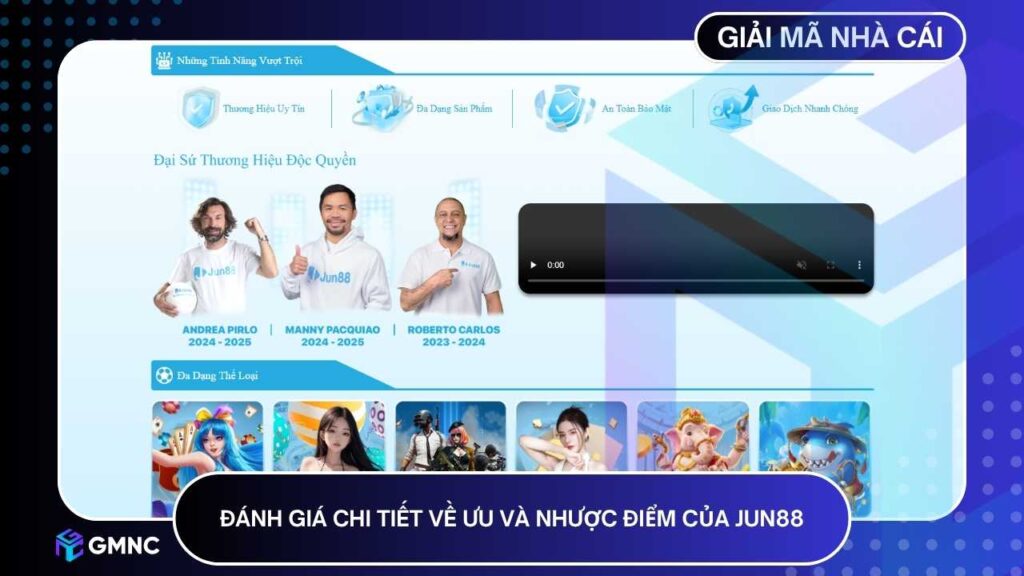 Đánh giá chi tiết về ưu và nhược điểm của JUN88
