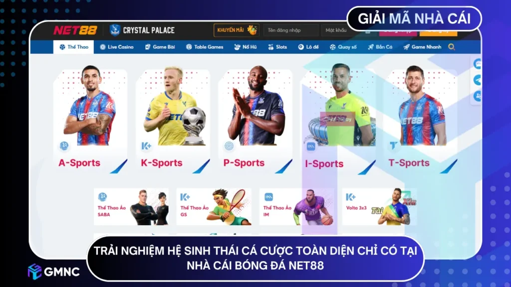 Trải nghiệm hệ sinh thái cá cược toàn diện chỉ có tại nhà cái bóng đá NET88