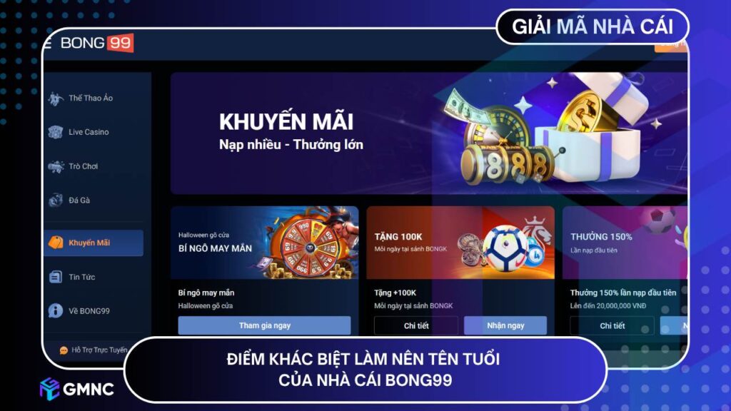 Điểm khác biệt làm nên tên tuổi của nhà cái BONG99