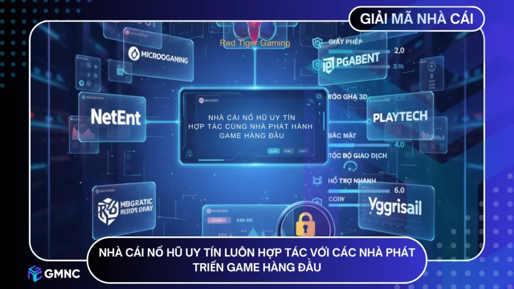 Nhà cái nổ hũ uy tín luôn hợp tác cùng các nhà phát hành game hàng đầu như: Microgaming, NetEnt, Playtech, ...