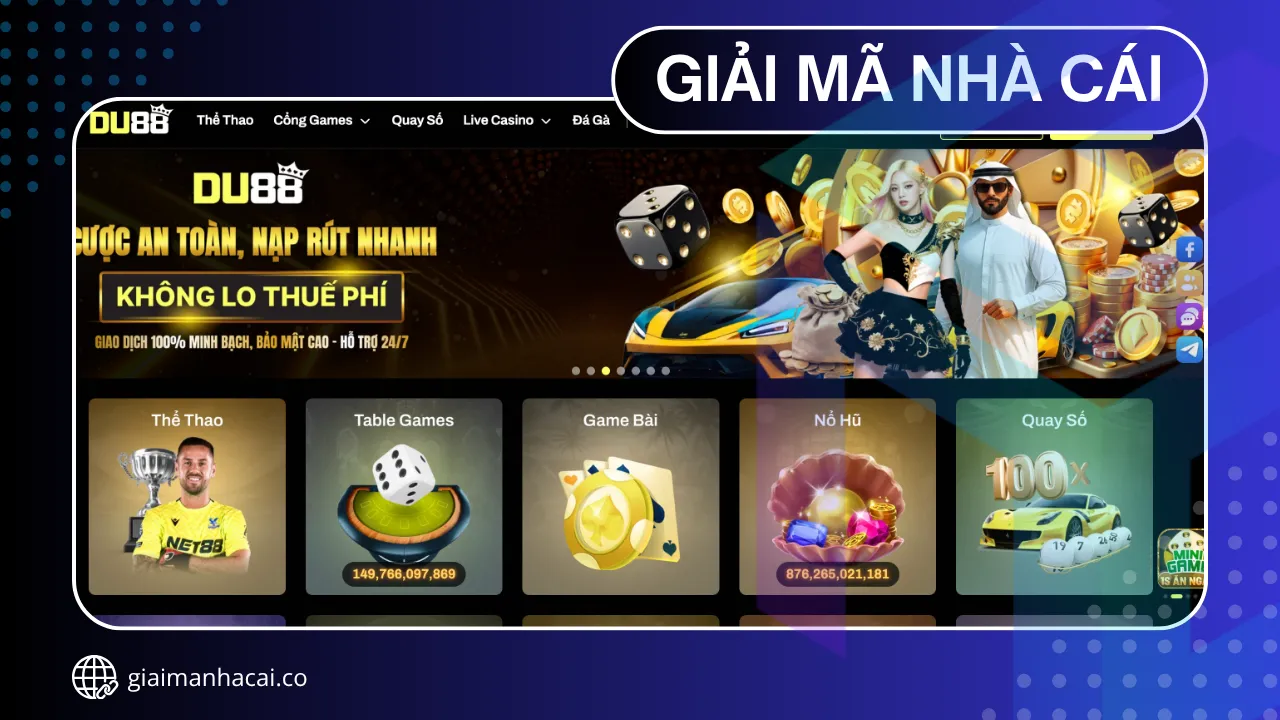 Du88 – Tân binh nhà cái mới đang được đánh giá cao 2025