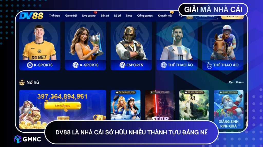 DV88 là nhà cái sở hữu nhiều thành tựu đáng nể