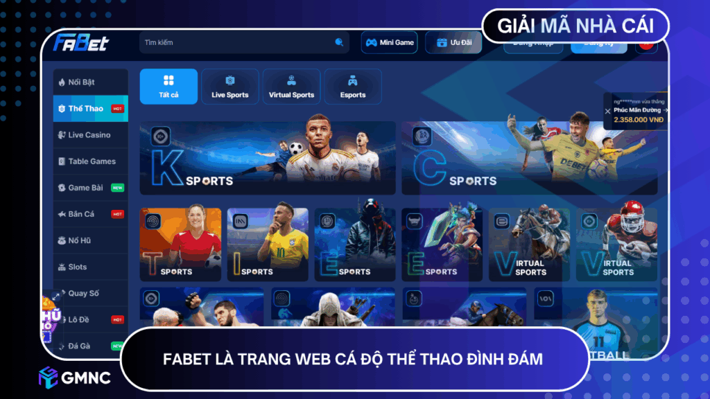 FABET là trang web cá độ thể thao đình đám 