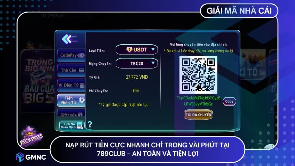 Nạp rút tiền cực nhanh chỉ trong vài phút tại 789CLUB – an toàn và tiện lợi
