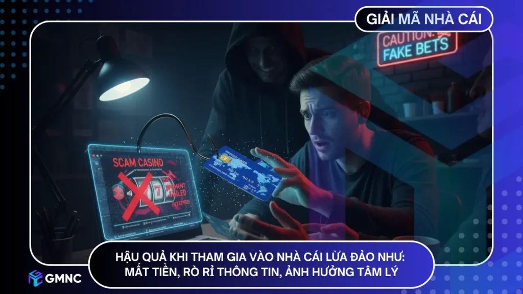 Hậu quả khi tham gia vào nhà cái lừa đảo như: Mất tiền, rò rỉ thông tin, ảnh hưởng tâm lý
