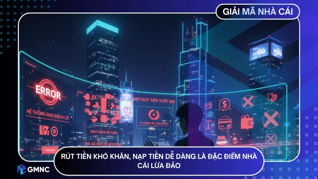 Rút tiền khó khăn, nạp tiền dễ dàng là Đặc điểm nhà cái lừa đảo