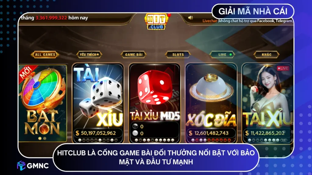 HITCLUB là cổng game bài đổi thưởng nổi bật với bảo mật và đầu tư mạnh