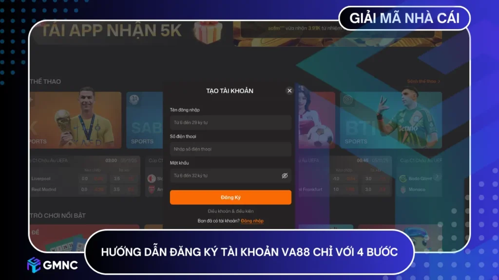 Tham gia Va88 nhanh chóng với quy trình 4 bước đơn giản