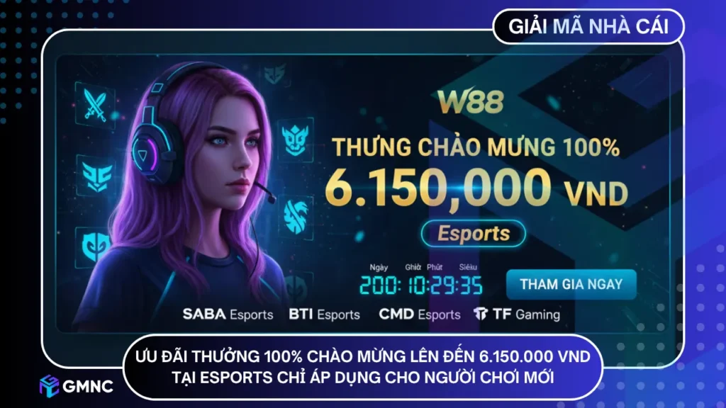 Ưu đãi Thưởng 100% chào mừng lên đến 6.150.000 VND tại Esports chỉ áp dụng cho người chơi mới