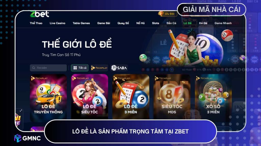Lô Đề là sản phẩm trọng tâm tại ZBET