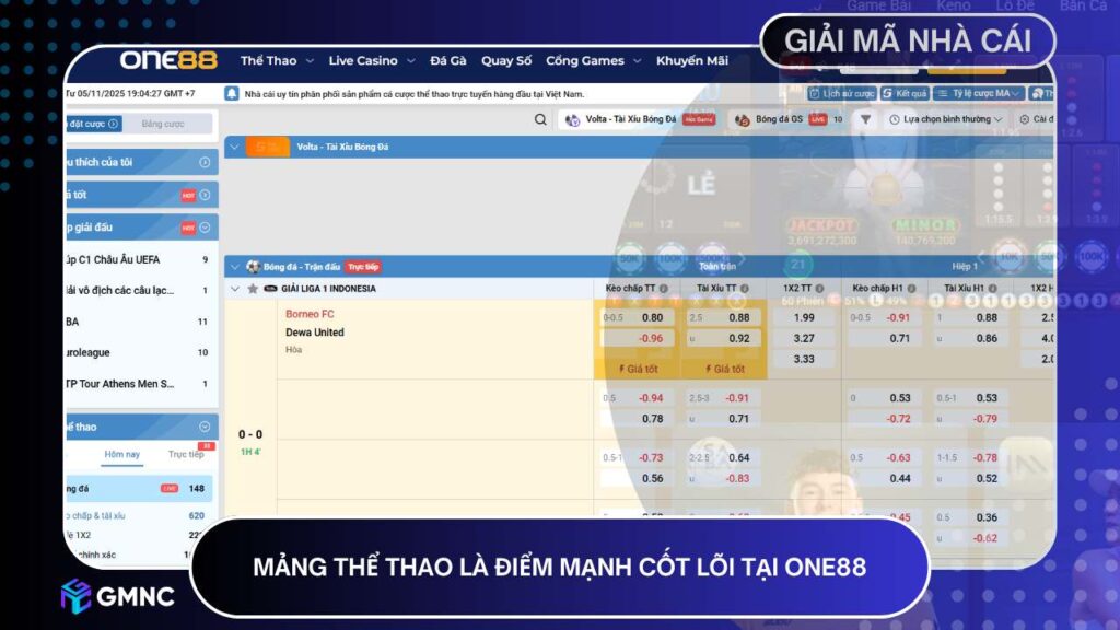 Mảng thể thao là điểm mạnh cốt lõi tại ONE88