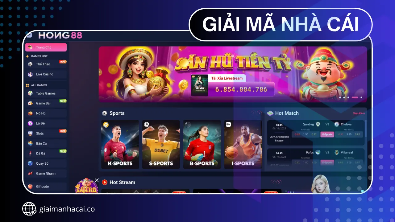 Nhà cái nổ hũ Hong88 – Săn jackpot cùng 1000+ game cực phẩm