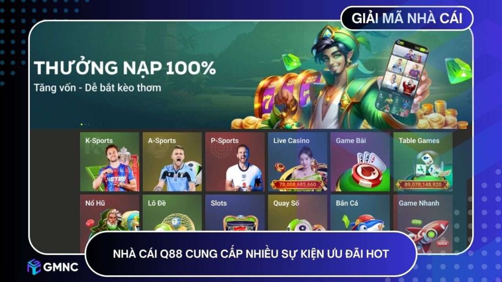Nhà cái Q88 cung cấp nhiều sự kiện ưu đãi hot