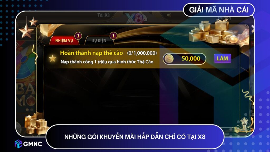 Những gói khuyến mãi hấp dẫn chỉ có tại cổng game X8