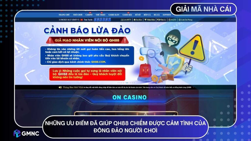 Những ưu điểm đã giúp QH88 chiếm được cảm tình của đông đảo người chơi 