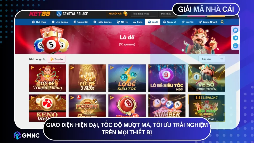 NET88 có giao diện hiện đại, tốc độ mượt mà, tối ưu trải nghiệm trên mọi thiết bị