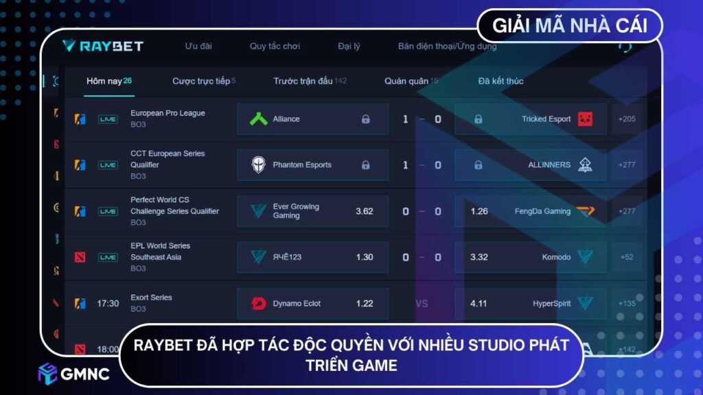 RAYBET đã hợp tác độc quyền với nhiều studio phát triển game