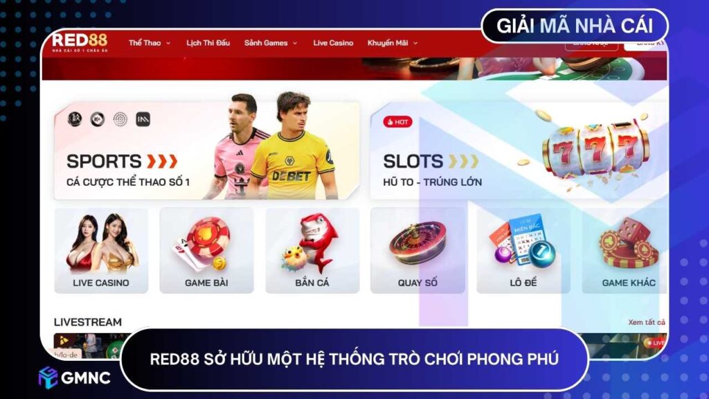 RED88 sở hữu một hệ thống trò chơi phong phú được cập nhật liên tục