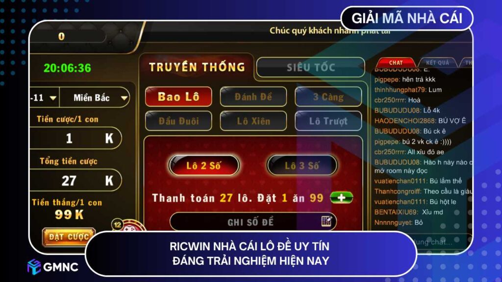 Ricwin nhà cái lô đề uy tín đáng trải nghiệm hiện nay