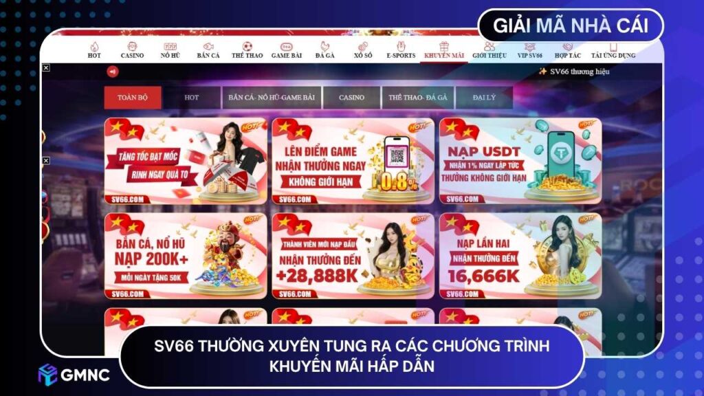 SV66 thường xuyên tung ra các chương trình khuyến mãi hấp dẫn