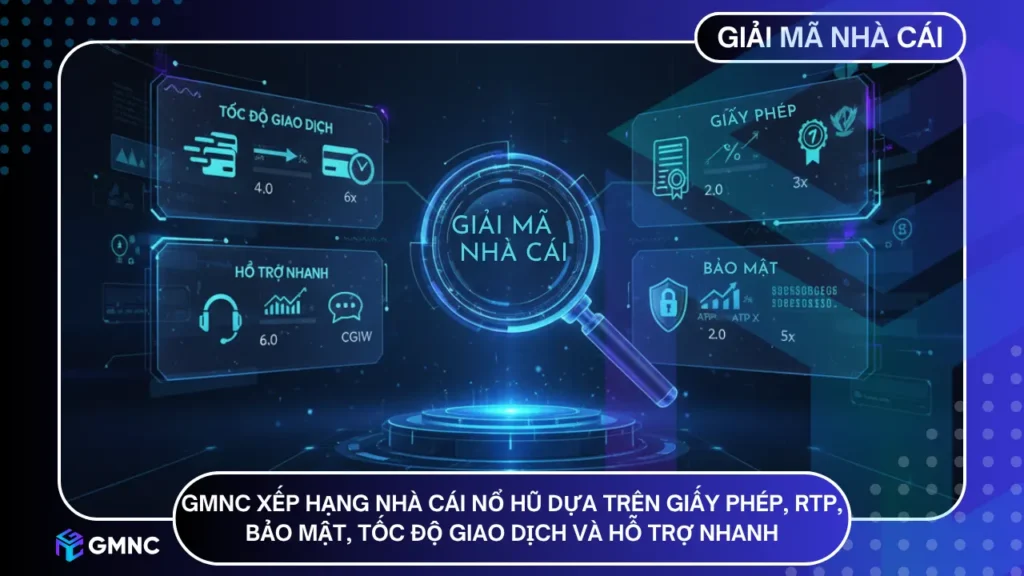 Tiêu chí xếp hạng nhà cái nổ hũ dựa trên giấy phép hoạt động, RTP, tốc độ giao dịch và hỗ trợ khách hàng