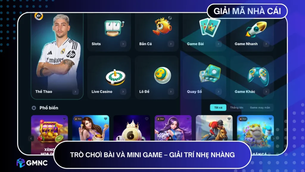 9bet cung cấp trò chơi bài và mini game giải trí nhẹ nhàng đa dạng