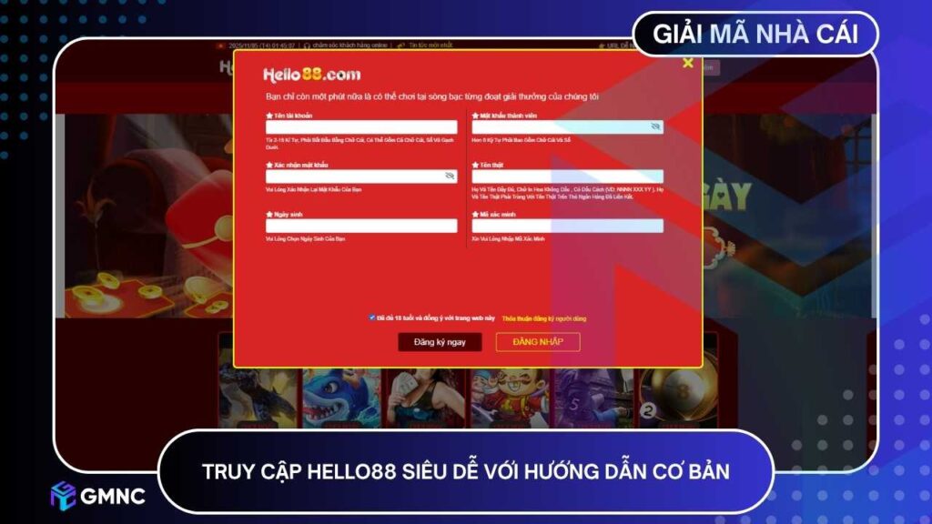 Việc tham gia trang cá cược bóng đá HELLO88 cực kỳ nhanh chóng