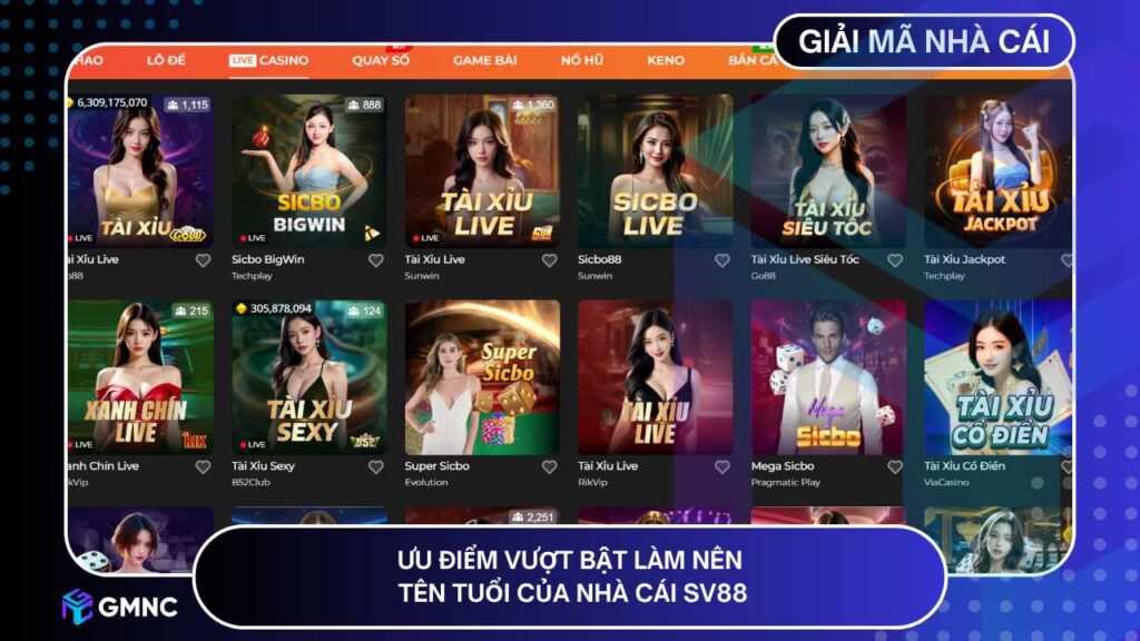 Ưu điểm vượt bật làm nên tên tuổi của nhà cái SV88