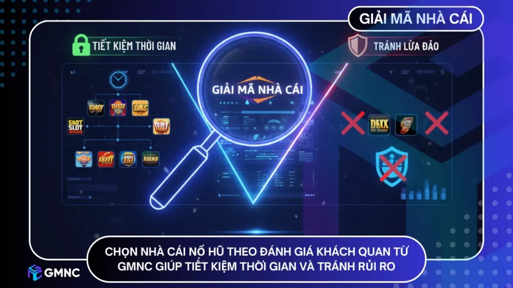 Chọn nhà cái nổ hũ theo đánh giá khách quan từ GMNC giúp tiết kiệm thời gian và tránh rủi ro