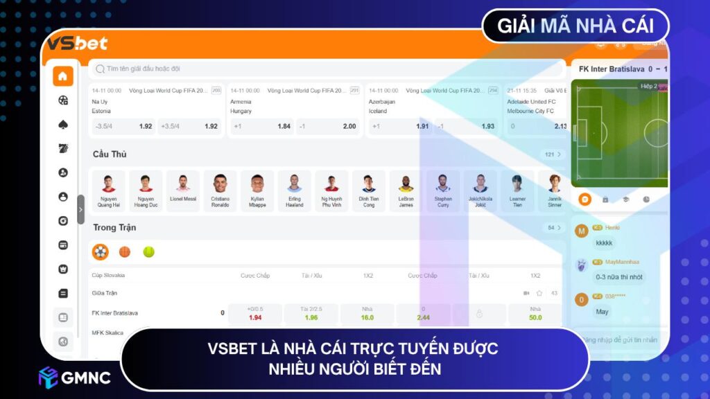 VSBET là nhà cái trực tuyến được nhiều người biết đến